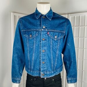 Vintage Levi, US, Type 3, Mens Trucker Indigo Denim Blanket Lined Jacket, M.